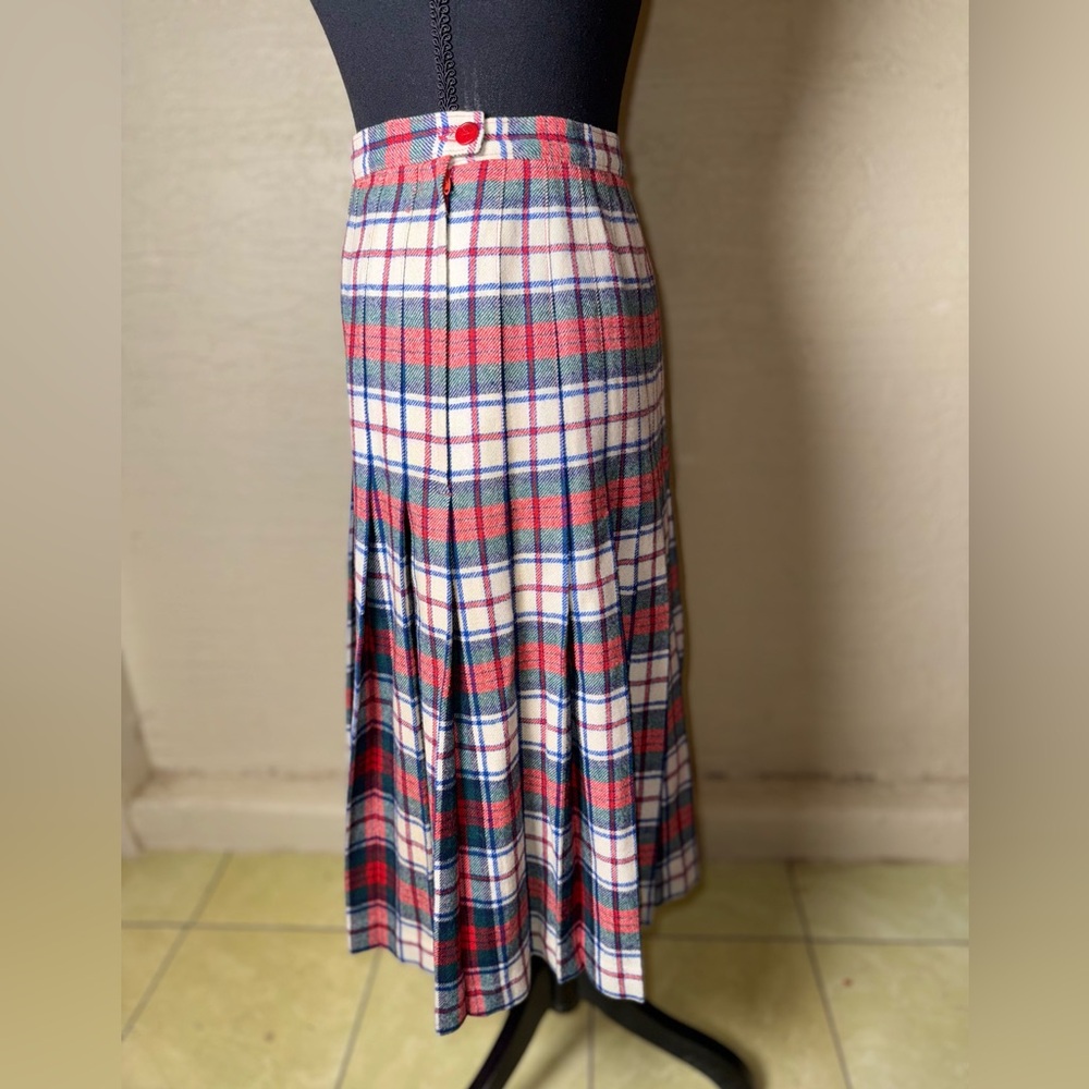Pendleton‎ Vintage 80s Tartan Plaid Wool Skirt USA Preppy Academia- Size 8 - Picture 6 of 10